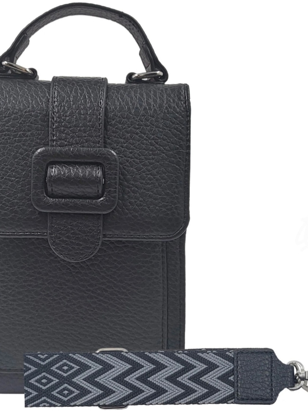 K. Carroll Classic Black  Top-Handle Bag with Detachable Fashion Strap